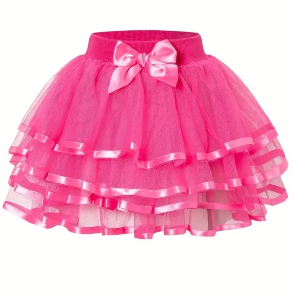 Pink Bubble Mini Skirt with Ruffled Tiers